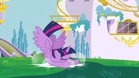 Twilight crashing into ground S4E01.png (629 KB) Twilight crashing into ground S4E01
