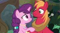 Big Mac and Sugar Belle smile at each other S9E23