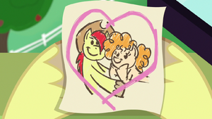 Drawing of Mac and Butter inside a heart S7E13