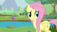 Fluttershy looking back at Dr. Fauna S9E18