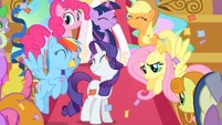 Zoom in on the proud Mane 6.