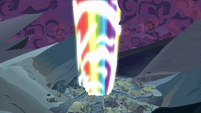 Rainbow light bursts from the Well of Shade S7E26