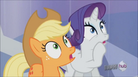 Rarity and Applejack shocked S3E2