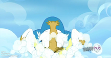 Snowbalkl eating a cloud S3E7