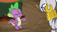 Spike getting indigestion in Zecora's hut S8E11