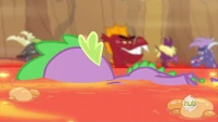 Spike swimming on belly S2E21