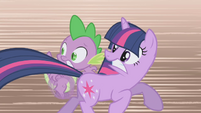 Twilight and Spike running away 4 S1E03