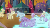 Crystal Ponies bowing their heads S3E02