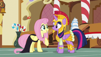 Fluttershy and Twilight in costume S5E21