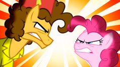 Pinkie Pie and Cheese Sandwich looking at each other angrily S4E12.png