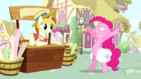 Pinkie Pie and banner vendor pony S4E12