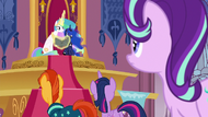 Princess Celestia trying to read Star Swirl's Olde Ponish S7E25