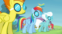 Rainbow and the Wonderbolts with goggles S4E10