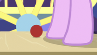 Red ball rolls next to Starlight's hoof S7E24