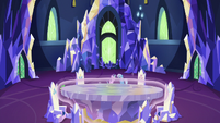 Starlight and Trixie return the map to the throne room S7E2