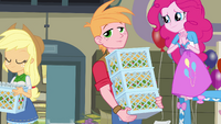 Applejack, Pinkie, and Big Mac in the gym EG.png