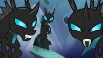 Changeling patrol glaring at Thorax S6E26