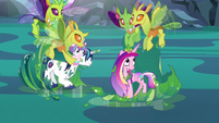 Changelings help Cadance and Shining Armor and return Flurry Heart S6E26