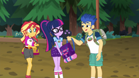 Flash giving Twilight her backpack EG4