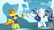 Spitfire getting blasted by a flugelhorn S3E7.png