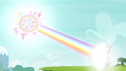 The Mane 6 shooting rainbow beam at Tirek S4E26