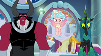 Tirek, Cozy, and Chrysalis listen to Twilight S9E24