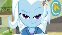 Trixie smirking at Sunset Shimmer EGFF