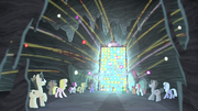 Cutie marks fly around the cave S5E2