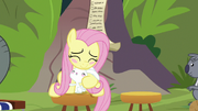 Fluttershy and Angel hugging and blushing S9E18