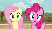 Fluttershy and Pinkie pleasantly surprised S6E18