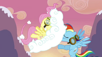 Fluttershy caught with a cloud S2E22