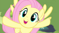 Fluttershy singing while flying up S4E14