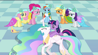 You must get the Elements of Harmony! (Uh, what good are those gonna do, they're going to be surrounded by changelings, so there's no way those are gonna work.)