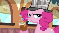 Pinkie Pie blowing bubbles with her pipe S2E24