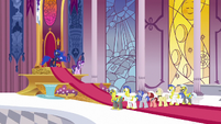 Princess Luna addressing castle guards and servants S7E10