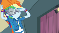 Rainbow puts on hard hat and goggles CYOE8a