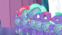 Royal guards wearing helmets backwards S6E1