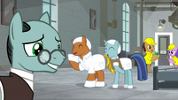Sans and factory ponies with smiles S9E14