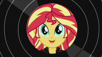 Sunset Shimmer vinyl record face close-up EG2