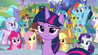 Twilight smirking at Chancellor Neighsay S8E2