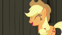 Applejack laughing at Pinkie Pie S7E11