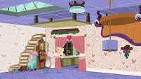 Fluttershy nails Discord's furniture to ceiling S7E12