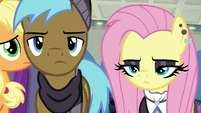 Goth Fluttershy and Neigh Sayer walk away S8E4