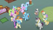 Rainbow Dash with her fans S2E08