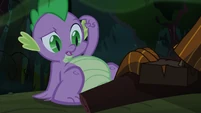 Spike pondering about what he tripped on S3E9