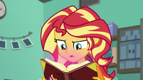 Sunset keeps reading Princess Twilight's message EGFF