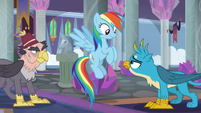 Gallus meeting Rainbow Dash S8E1