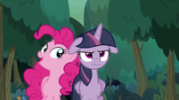 Pinkie Pie walking with fake Twilight S8E13