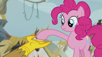 Pinkie gives one bit to Gilda S5E8
