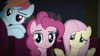 RD, Pinkie, and Fluttershy unamused by Snails S9E6